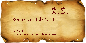 Koroknai Dávid névjegykártya
